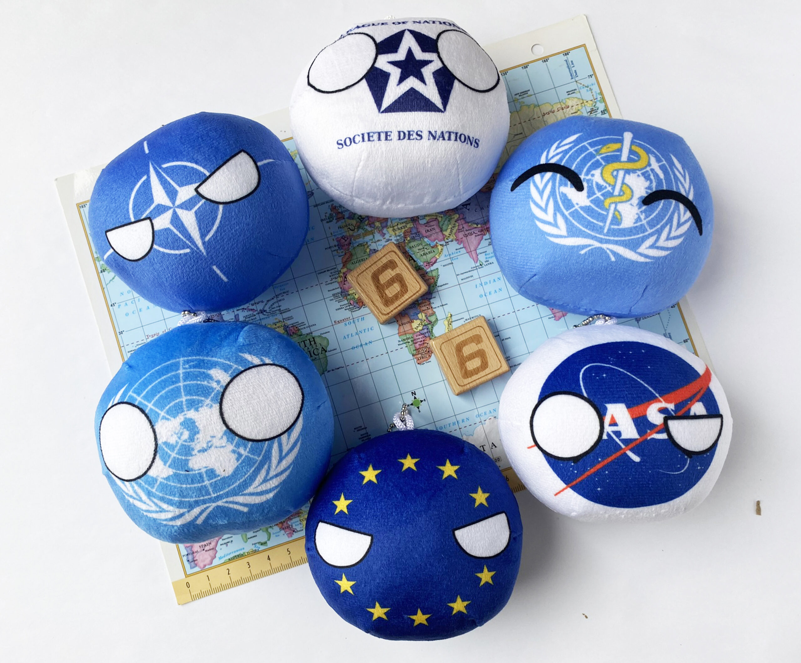 6PC: NATO, League of Nations, European Union, United Nations, WHO, NASA