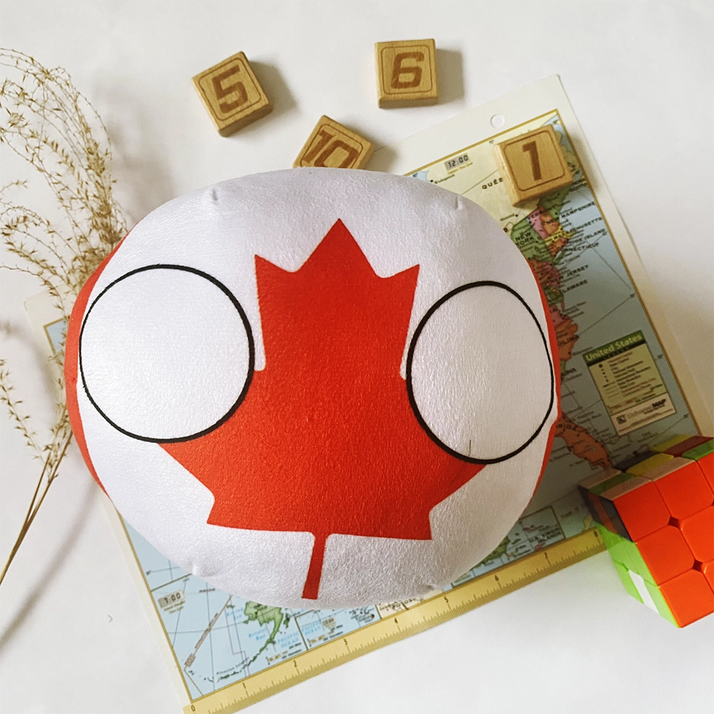 Canada Countryball plushie, 8-inch soft collectible world flag toy