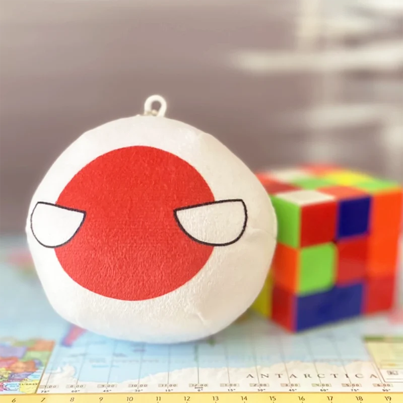 alt="Japanball plushie – 4 inch Japan Countryball soft toy with red circle flag"