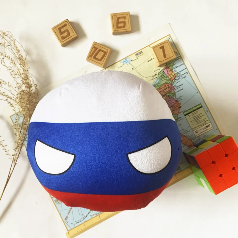 02-Russia-8inch-1 Russiaball, Russia Countryball Plushie, 8 inch