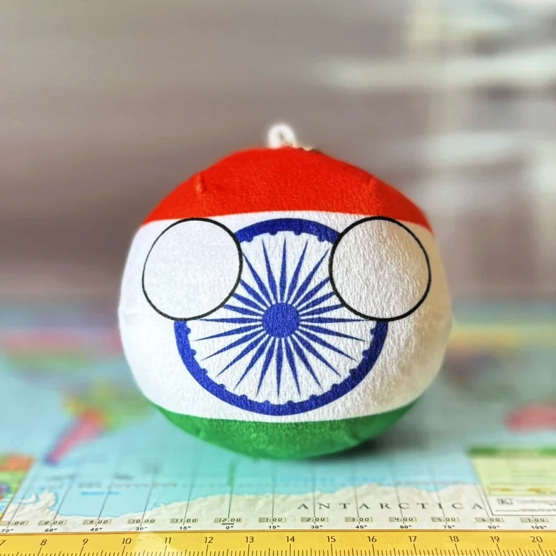 03-India-4inch-2 Indiaball, India Countryball Plushie, 4 inch