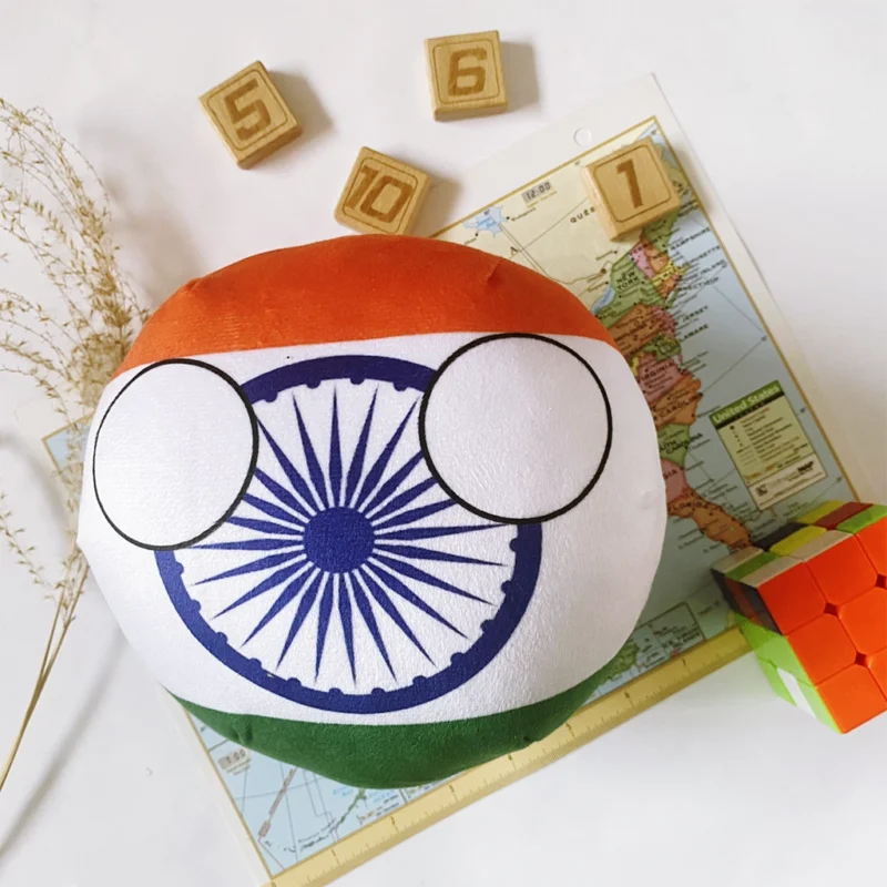 03-India-8inch-1 Indiaball, India Countryball Plushie, 8 inch