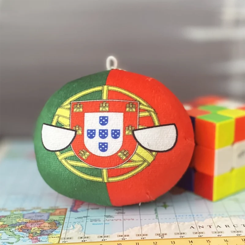 Portugalball plushie – 4 inch Portugal Countryball toy with red and green flag