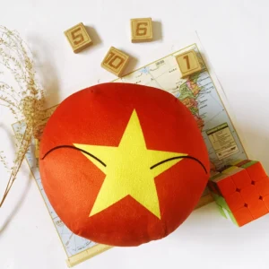 Vietnam Countryball Plushie – 8 Inch Red Yellow Star Soft Toy