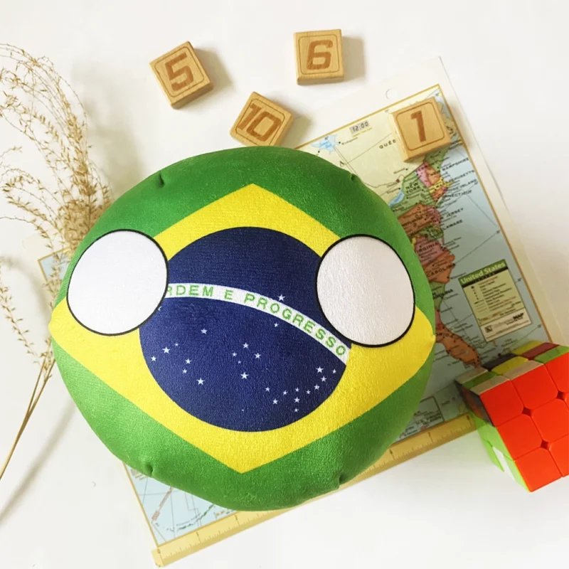 Brazilball, Brazil Countryball Plushie, 8 inch