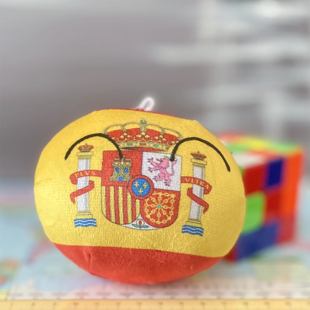 Spainball, Spain Countryball Plushie, 4 inch