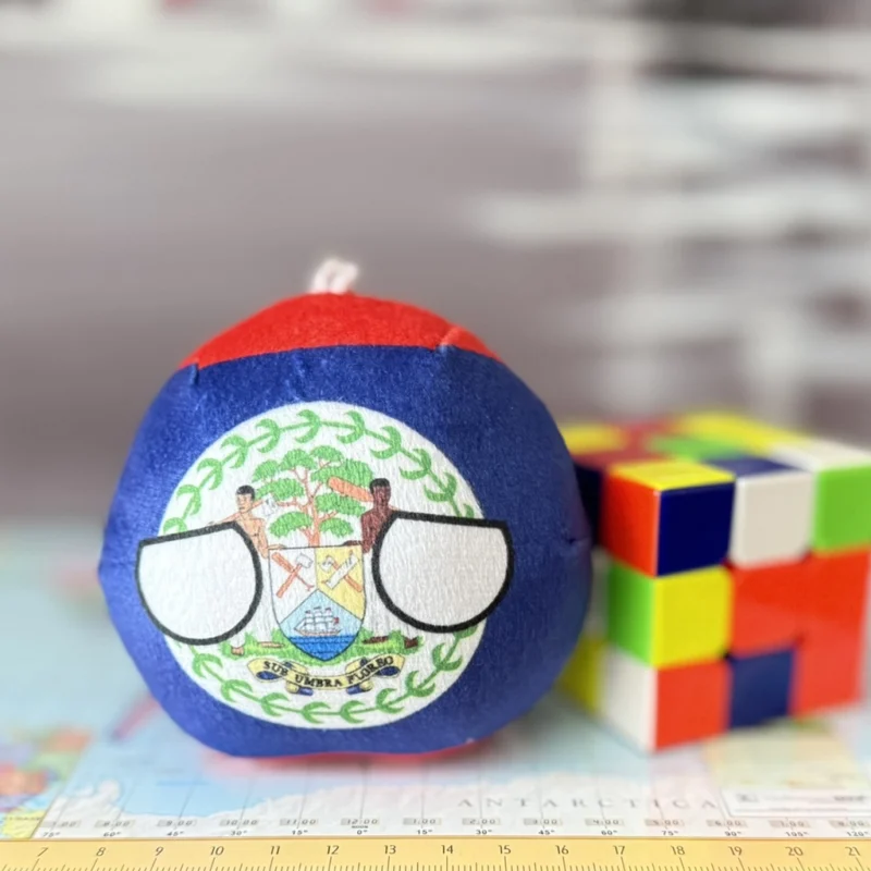 15-Belize-4inch-1 Belizeball, Belize Countryball Plushie, 4 inch