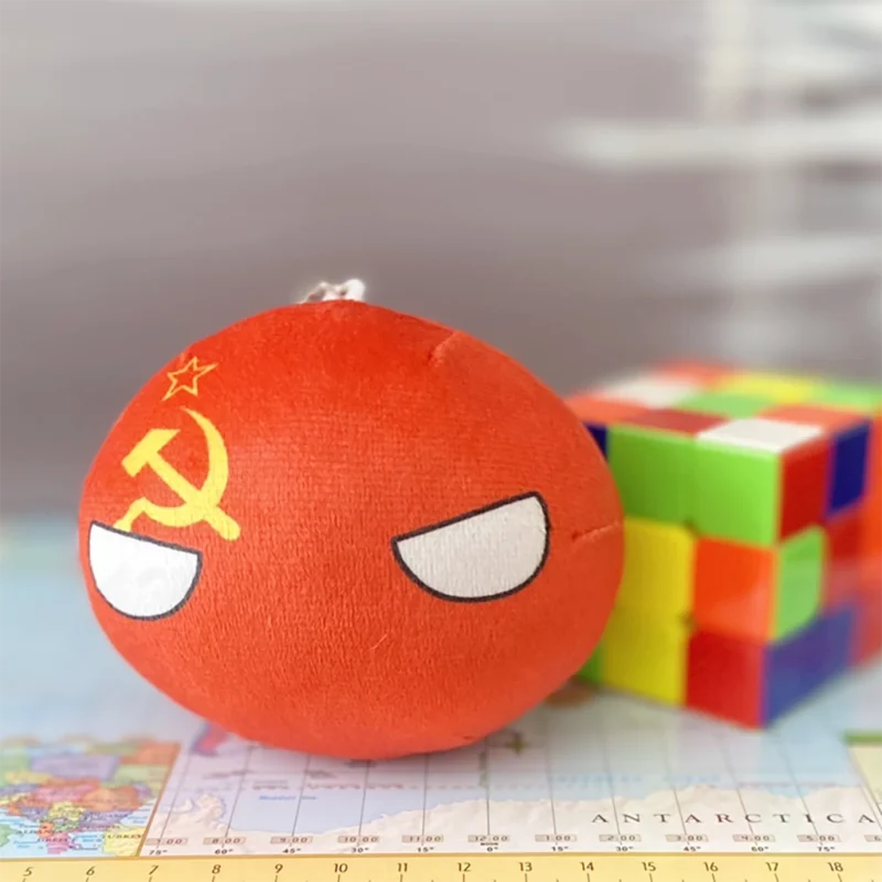 41-USSR-4inch-1 Soviet Unionball, Soviet Union Countryball Plushie, 4 inch