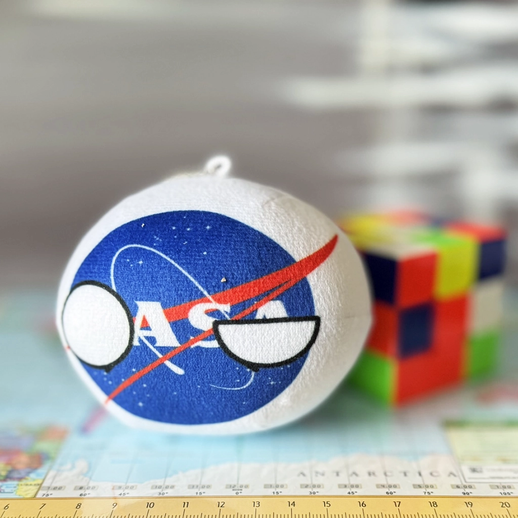 81-NASA-4inch-1 NASAball, NASA Countryball Plushie, 4 inch