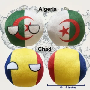 Countryball plushies set - Algeria, Libya, Morocco, Tunisia, Sudan, Chad