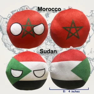 Countryball plushies set - Algeria, Libya, Morocco, Tunisia, Sudan, Chad
