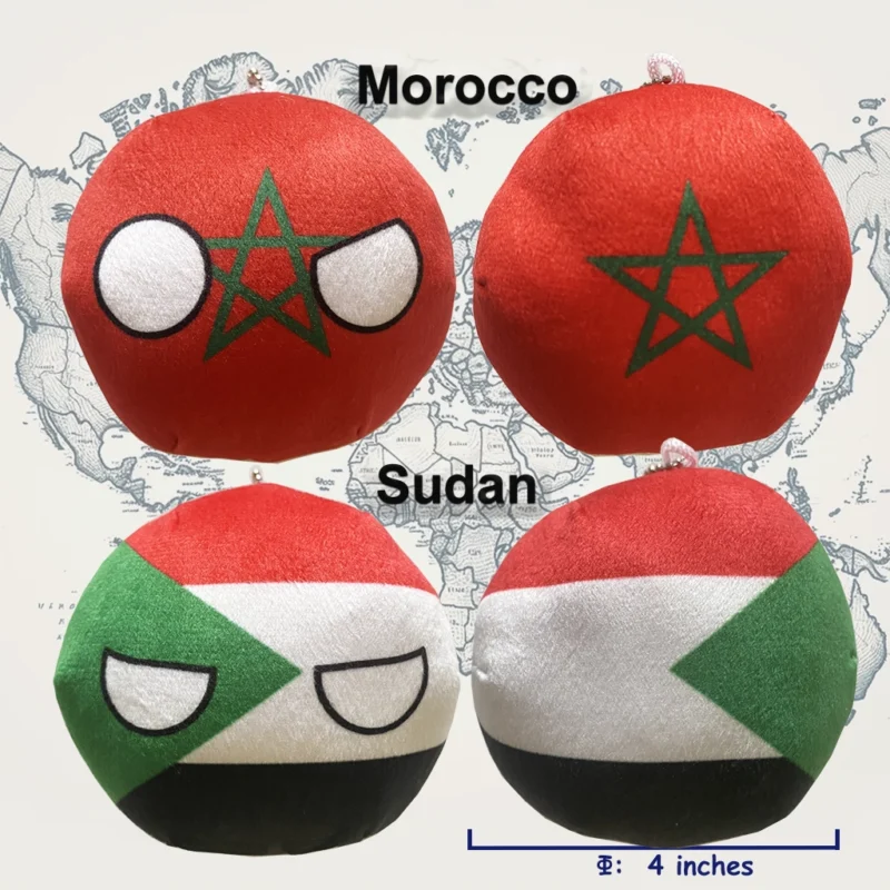 Countryball plushies set - Algeria, Libya, Morocco, Tunisia, Sudan, Chad