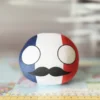 France Countryball plushie, side view