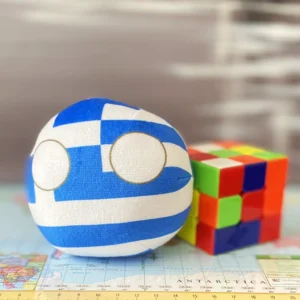 Greece Countryball plushie, front view