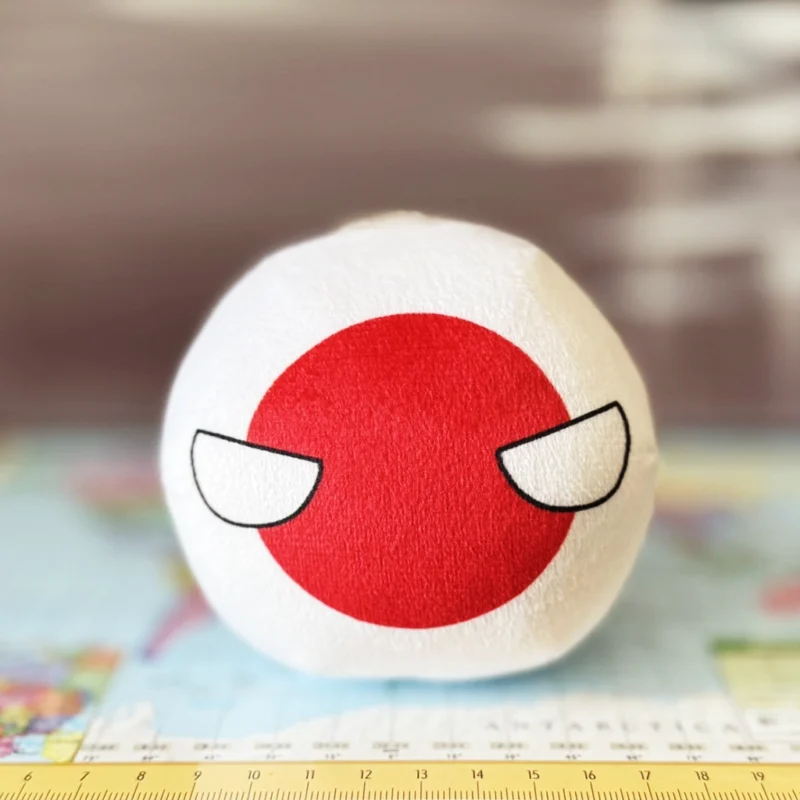 Japan Countryball plushie, side view