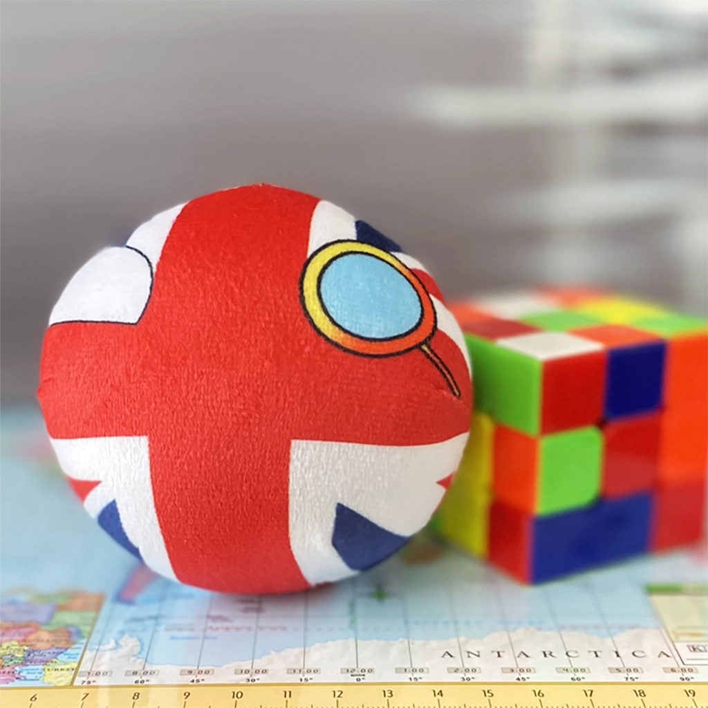 UK Countryball plushie, front view