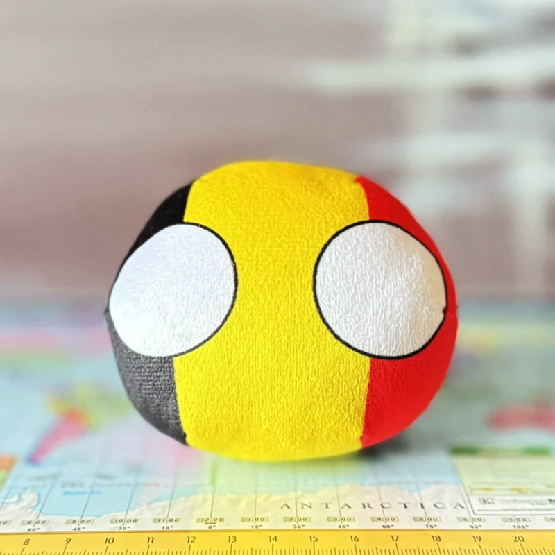 Belgium Countryball plushie, side view
