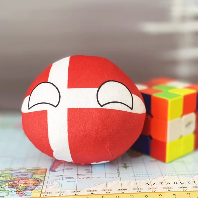 Denmark Countryball plushie, front view