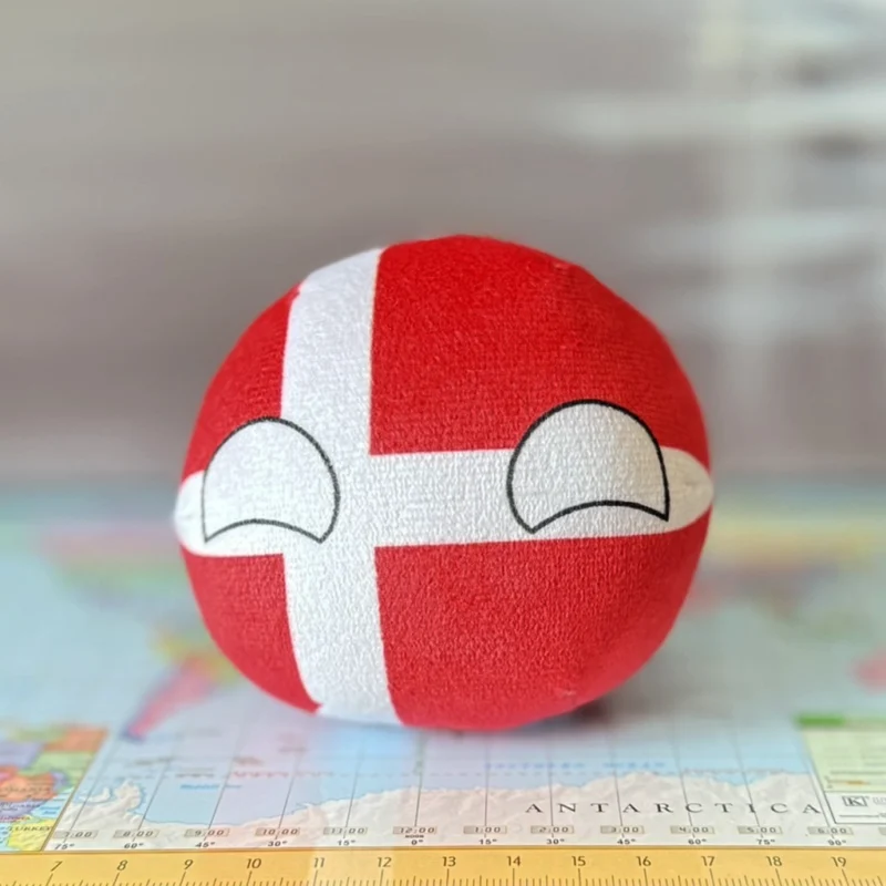 Denmark Countryball plushie, side view