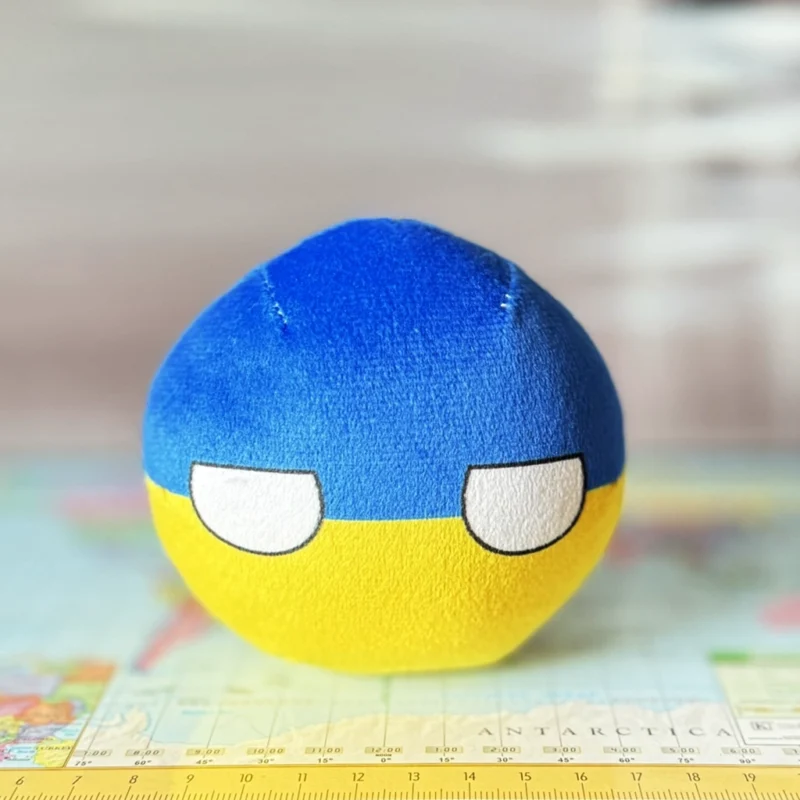Ukraine Countryball plushie, side view