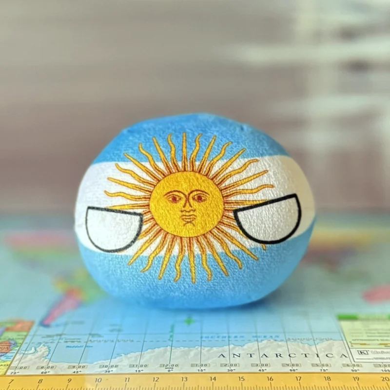 Argentina Countryball plushie, side view