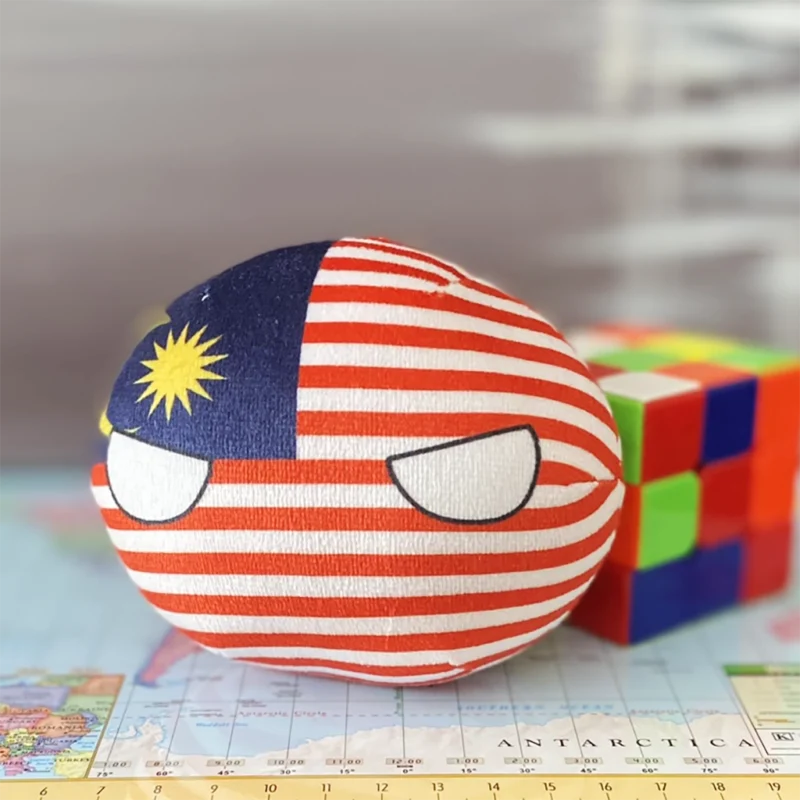 05-Malasia-4-inch-1 V2 Malaysia Countryball plushie, front view