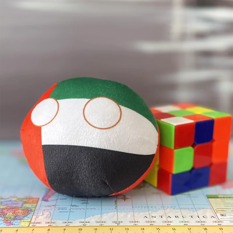 Dubai Countryball plushie, front view