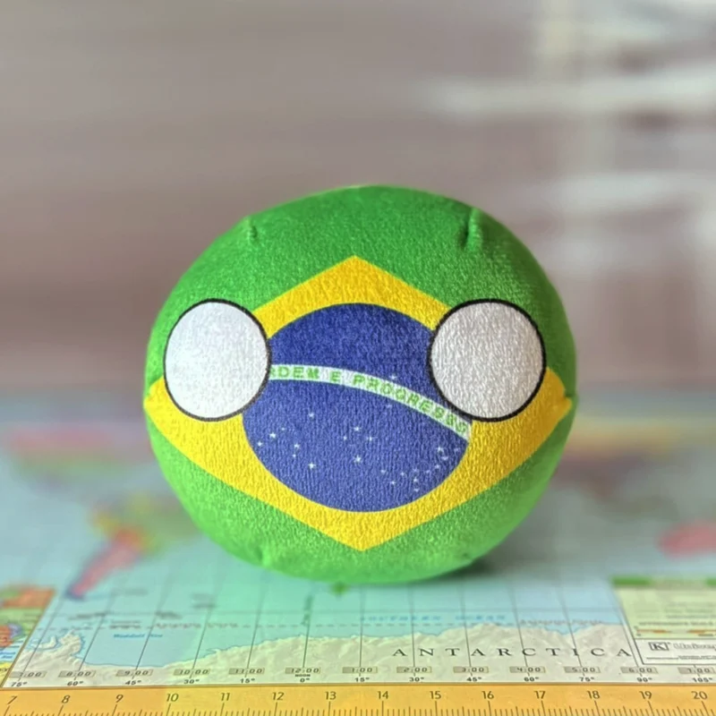 Brazil Countryball plushie, side view