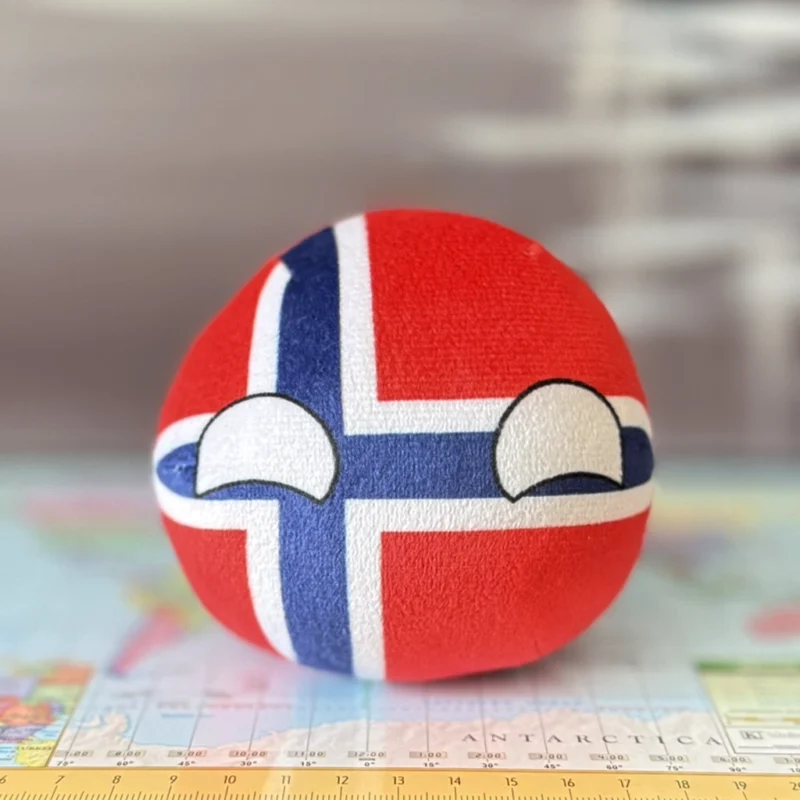 Norway Countryball plushie, side view