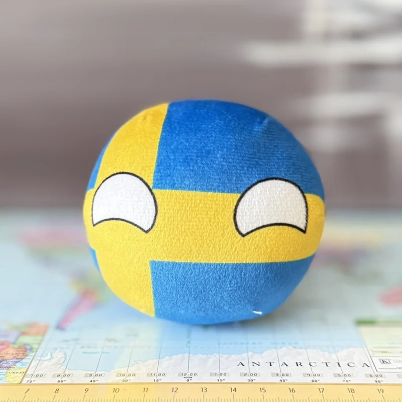06-Sweden-4-inch-2 V2 Sweden Countryball plushie, side view