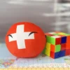 Switzerland Countryball plushie, front view