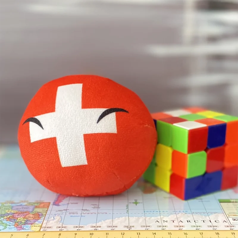 Switzerland Countryball plushie, front view