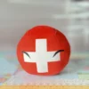 Switzerland Countryball plushie, side view