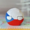 Czech Republic Countryball plushie, side view