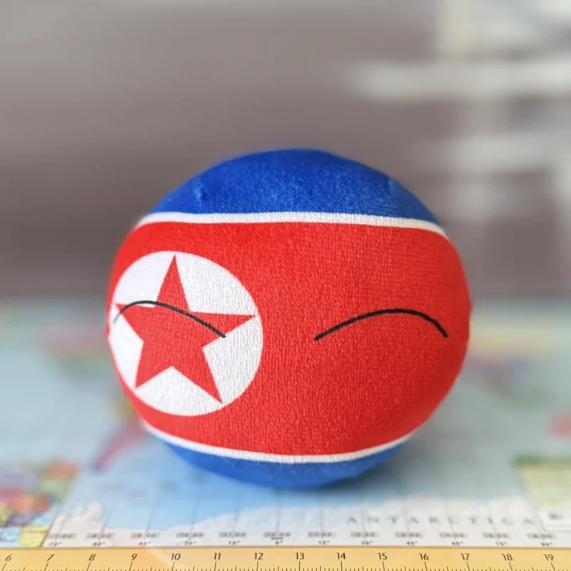 North Korea Countryball plushie, side view