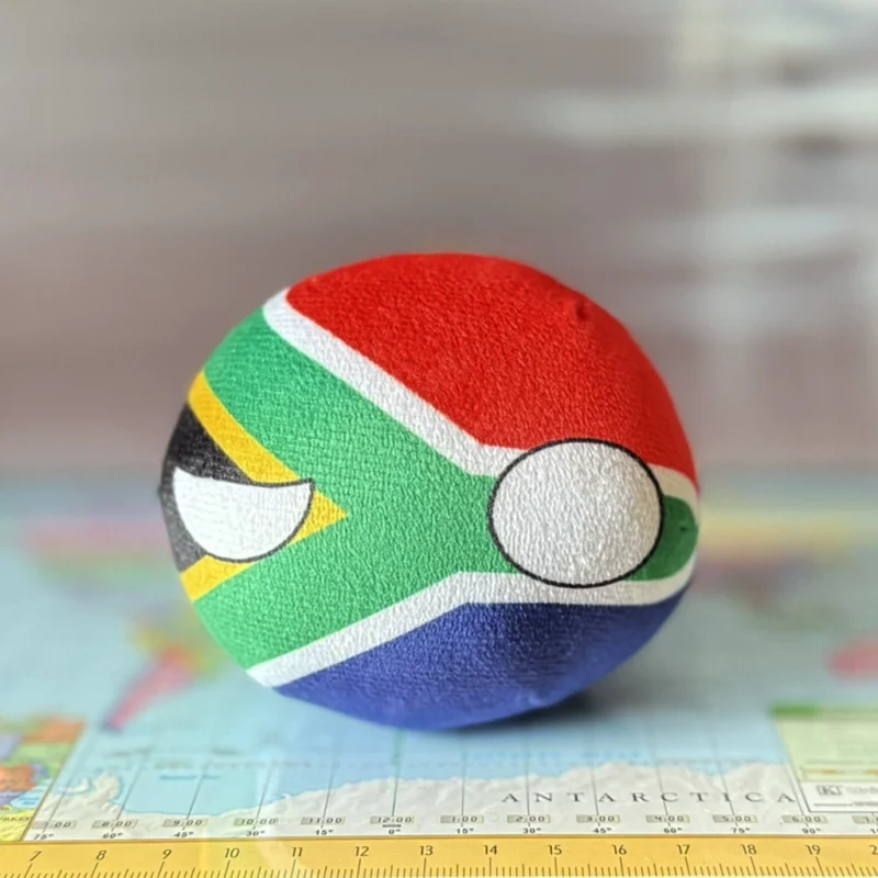 South Africa Countryball plushie, side view
