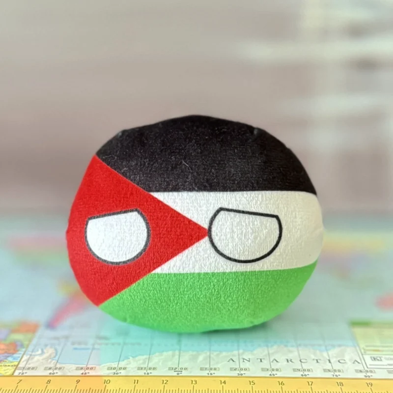 Palestine Countryball plushie, side view