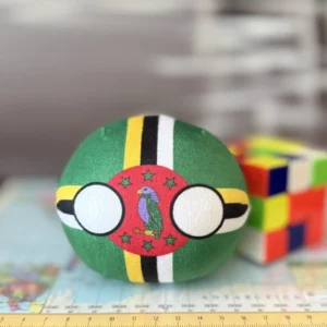 Dominica Countryball plushie, front view