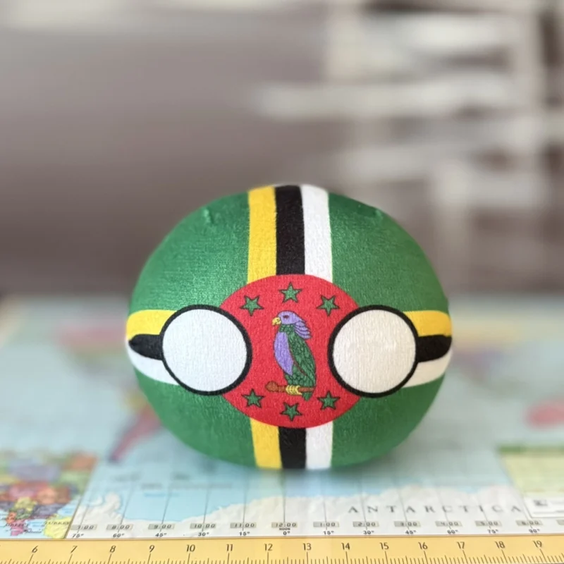 Dominica Countryball plushie, side view