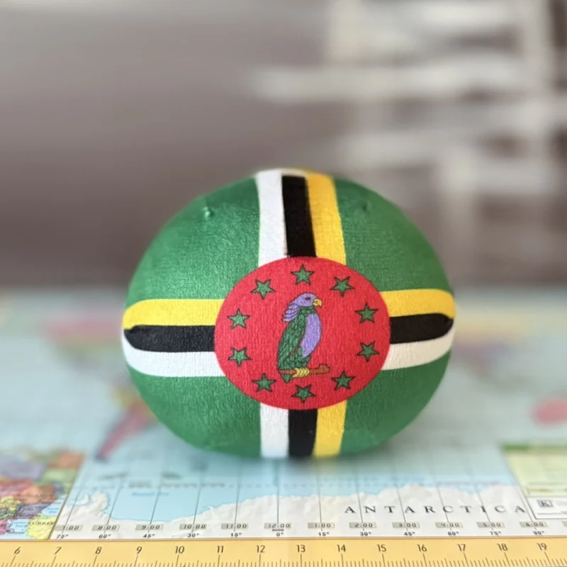 Dominica Countryball plushie, back view