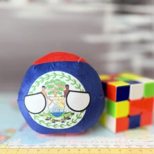 Belize Countryball plushie, front view