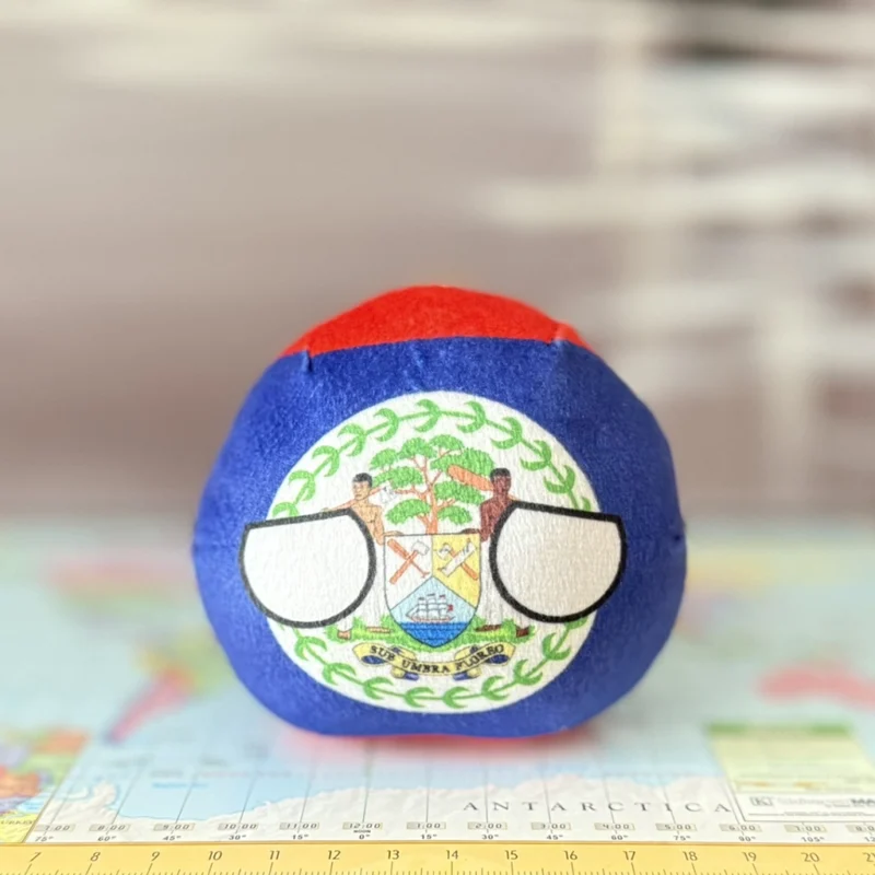 Belize Countryball plushie, side view