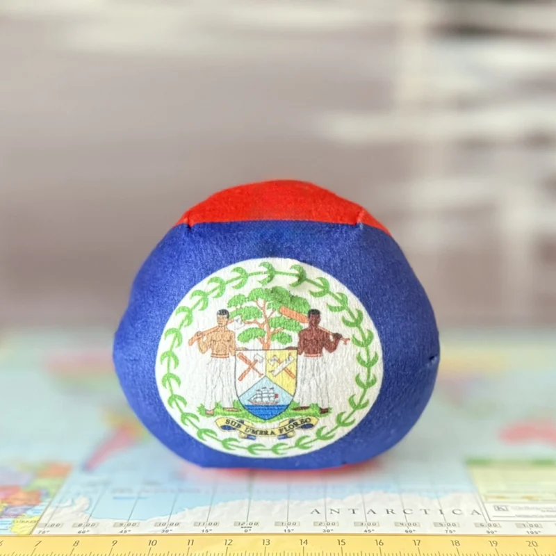 Belize Countryball plushie, back view