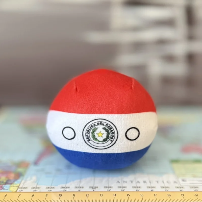 16-Paraguay-4-inch-2 V2 Paraguay Countryball plushie, side view