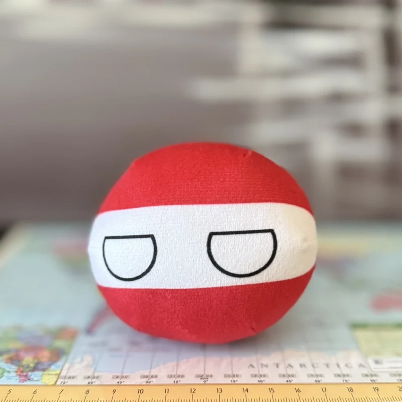 Austria Countryball plushie, side view