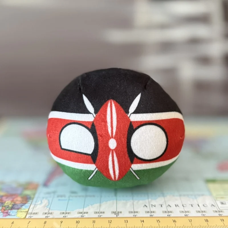 Kenya Countryball plushie, side view
