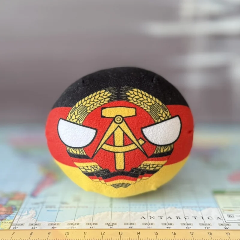 41-East Germany-4-inch-2 V2 East Germany Countryball plushie, side view