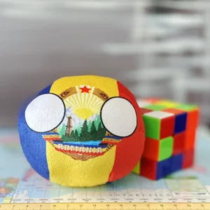 41-Romania-4-inch-1 V2 Romania old Countryball plushie, front view