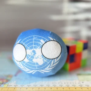 81-UN-4-inch-1 V2 United Nations Countryball plushie, front view