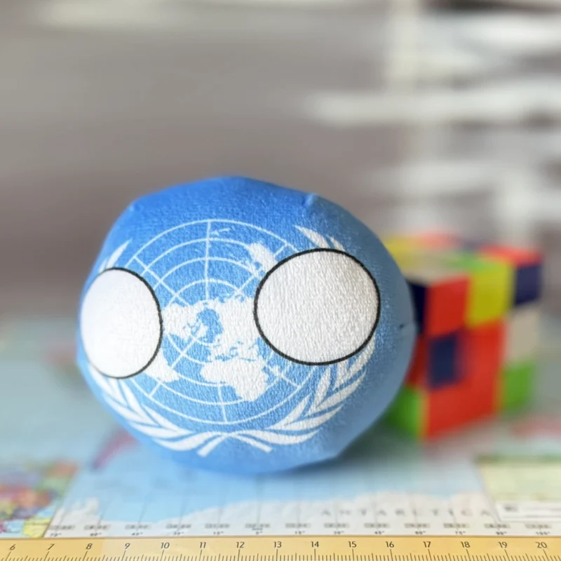 United Nations Countryball plushie, front view